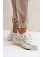 Sneakersy Damskie Z Przetarciami Na Platformie Beżowe Seladwen Sneakersy Damskie Z Przetarciami Na Platformie Beżowe Seladwen