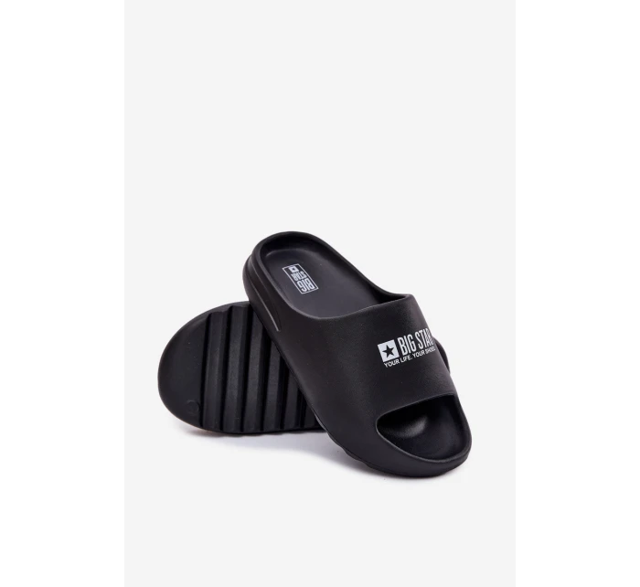 Piankowe Klapki Męskie Z Logo Big Star RR174A012 Czarne
