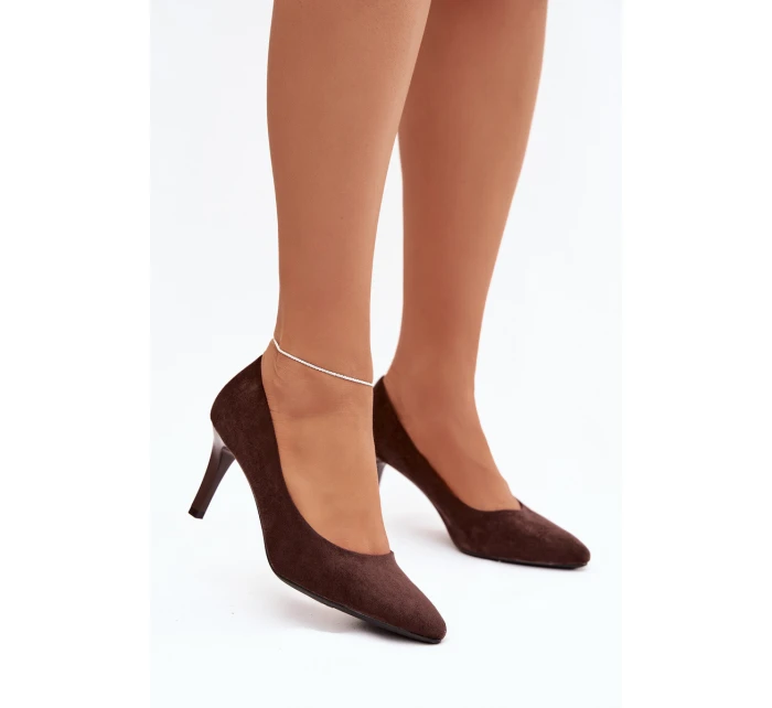 Eko semišové lodičky Sergio Leone 1336 čokoládové