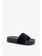 Dámske semišové papuče na platforme Big Star Black