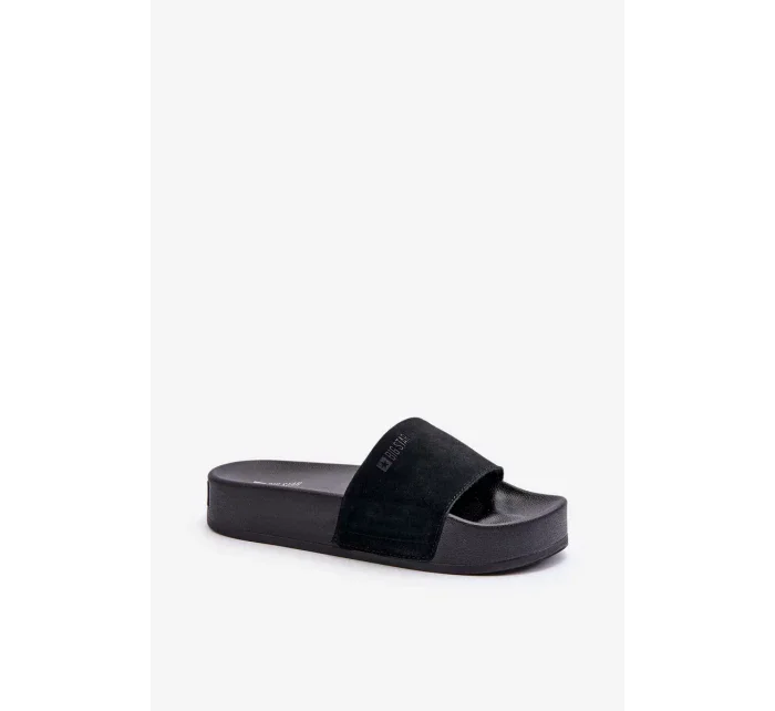 Dámske semišové papuče na platforme Big Star Black