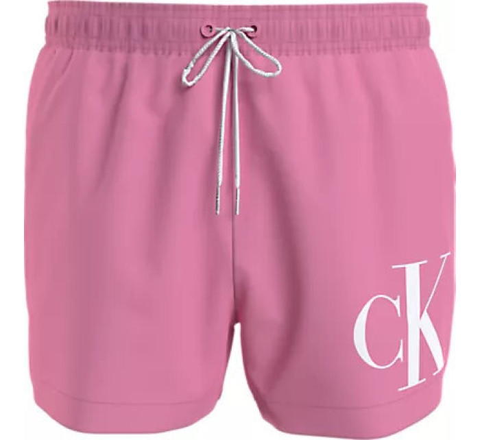 Pánské plavky SHORT DRAWSTRING KM0KM00967 TFZ růžové - Calvin Klein