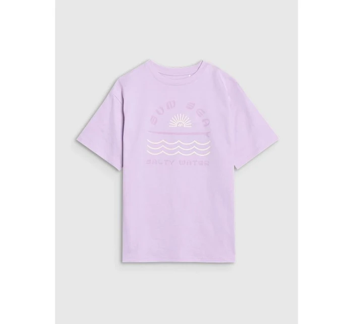 Dívčí tričko oversize s potiskem model 21436043 - 4F