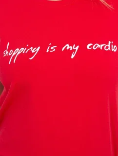 model 18743158 je moje kardio červená halenka - K-Fashion