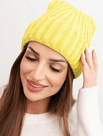Čiapka s okrajom Magda K293 žltá
