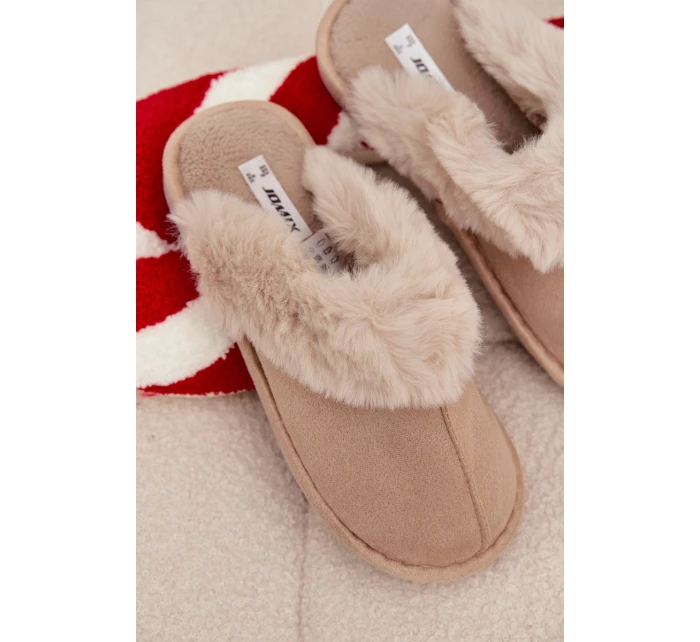 Dámské pantofle s kožešinou béžové Carisse Dámské pantofle s kožešinou béžové Carisse