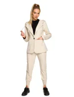 Dámska bunda s kapucňou a jedným gombíkom M691 sand - MOE