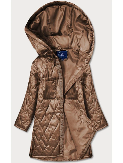 Dámska prešívaná bunda s kapucňou Oversized Brown (ag5-010) Dámska prešívaná bunda s kapucňou Oversized Brown (ag5-010)