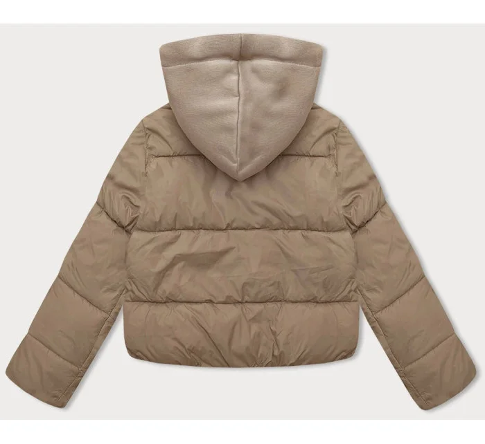 zimowa kurtka damska z kapturem ciemny beż model 21247645 - J.STYLE zimowa kurtka damska z kapturem ciemny beż model 21247645 - J.STYLE