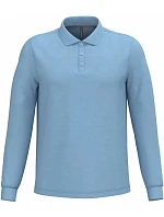 K 243 Pánské piqué polo s dlouhým rukávem model 22506992 sky blue - Kariban