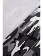 Mikina s dlhým chrbtom moro grey+black