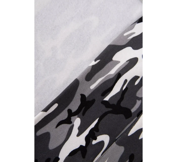 Mikina s dlhým chrbtom moro grey+black