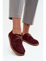 Półbuty Damskie Typu Barefoot Z Naturalnego Zamszu Zazoo 327 Bordowe