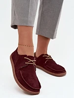 Półbuty Damskie Typu Barefoot Z Naturalnego Zamszu Zazoo 327 Bordowe
