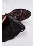 vzorované kotníkové boty na ploché podrážce model 21714005 - Maciejka