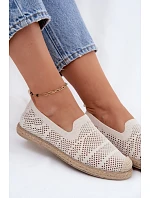 Dámske espadrilky z textilnej sieťoviny svetlo béžovej farby Candessa Dámske espadrilky z textilnej sieťoviny svetlo béžovej farby Candessa
