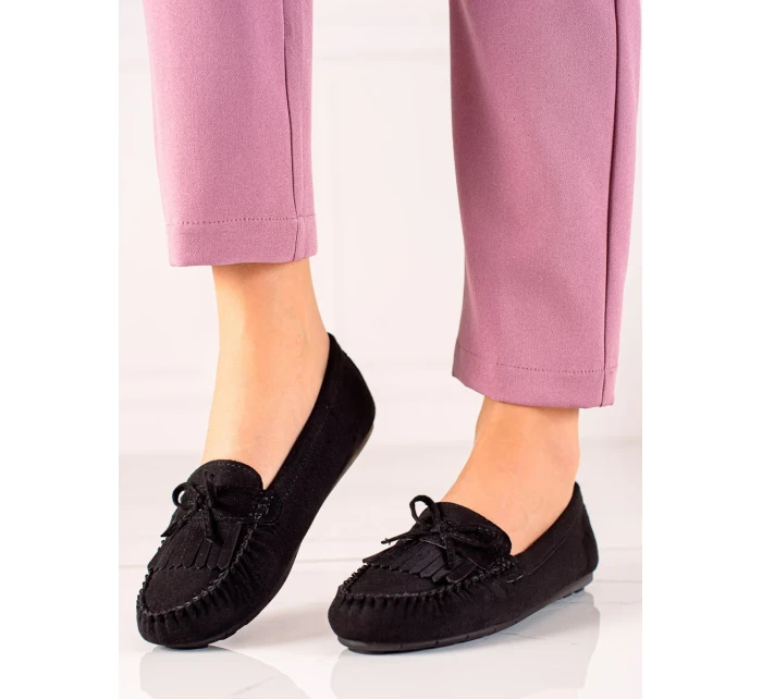 Trendy mokasíny čierne dámske bez podpätku Trendy mokasíny čierne dámske bez podpätku