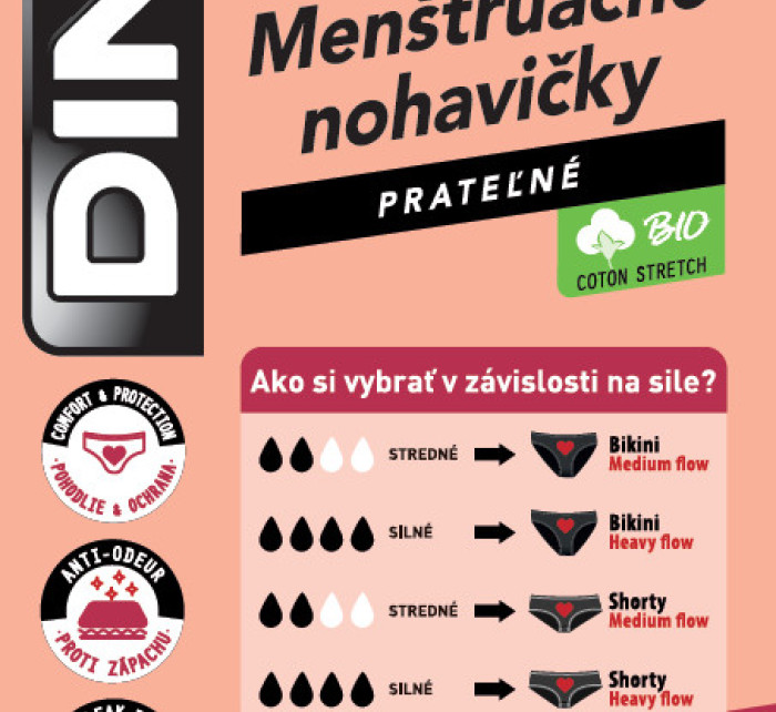 Nočné i denné menštruačné nohavičky (boxerky) DIM Menstrual NIGHT BOXER - DIM - čierna