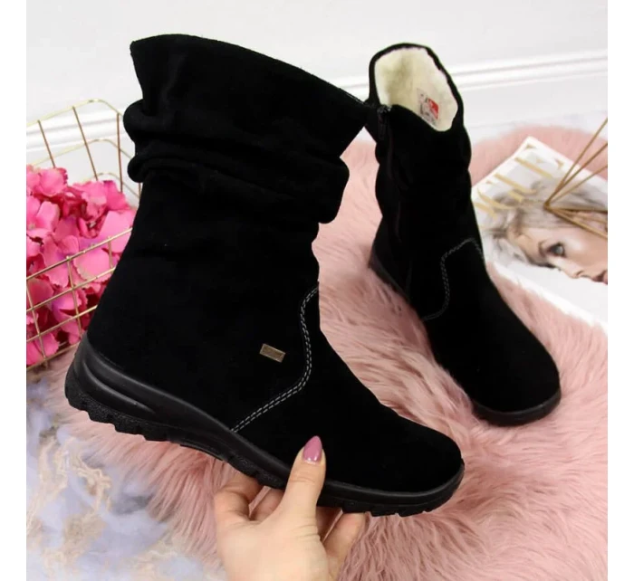 RIEKER W RKR130 zateplené kožené čižmy RIEKER W RKR130 zateplené kožené čižmy