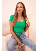 Dámská klasická bavlněná blůza s krátkým rukávem modrá