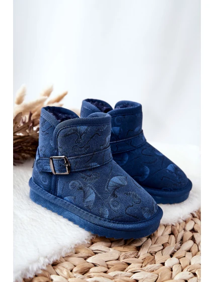 Dziecięce Botki Śniegowce Z Futerkiem Granatowe Kawai Dziecięce Botki Śniegowce Z Futerkiem Granatowe Kawai