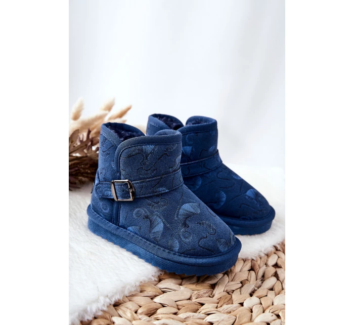 Dziecięce Botki Śniegowce Z Futerkiem Granatowe Kawai Dziecięce Botki Śniegowce Z Futerkiem Granatowe Kawai