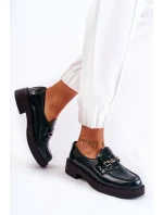 Lakierowane Półbuty Ze Srebrną Ozdobą Zielone Lemar Hestill