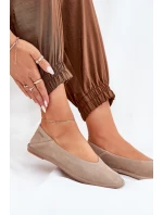 Semišové Dámské Baletky Big Star model 21690762 Béžové - Big Star Shoes