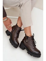 Dámske členkové topánky so zdobeným pásikom Zazoo - čokoládové Dámske členkové topánky so zdobeným pásikom Zazoo - čokoládové