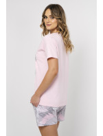 Dámske pyžamo Dracena kr.r. ružová/sivá - Talianska móda