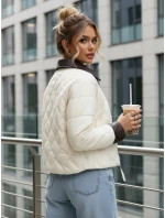 Dámska prešívaná bunda v ecru farbe FashionStreet TY5621