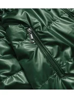 Zelená dámska lesklá bunda oversize (2021-06BIG) Zelená dámska lesklá bunda oversize (2021-06BIG)