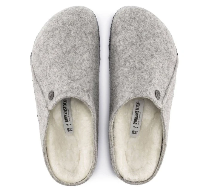 Birkenstock Zermatt Light Grey Wool Felt Insulated Slippers Regular Wide (1015092)