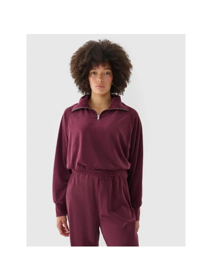 Dámská velurová mikina bez kapuce model 21432534 - 4F Dámská velurová mikina bez kapuce model 21432534 - 4F