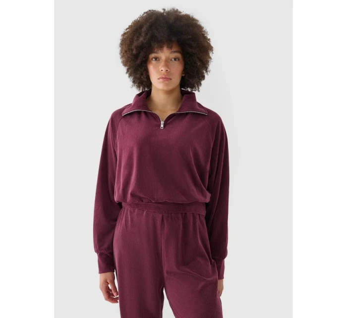 Dámská velurová mikina bez kapuce model 21432534 - 4F Dámská velurová mikina bez kapuce model 21432534 - 4F