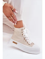 Vysoké Dámské Tenisky Na Platformě Béžové model 21689012 - Boto