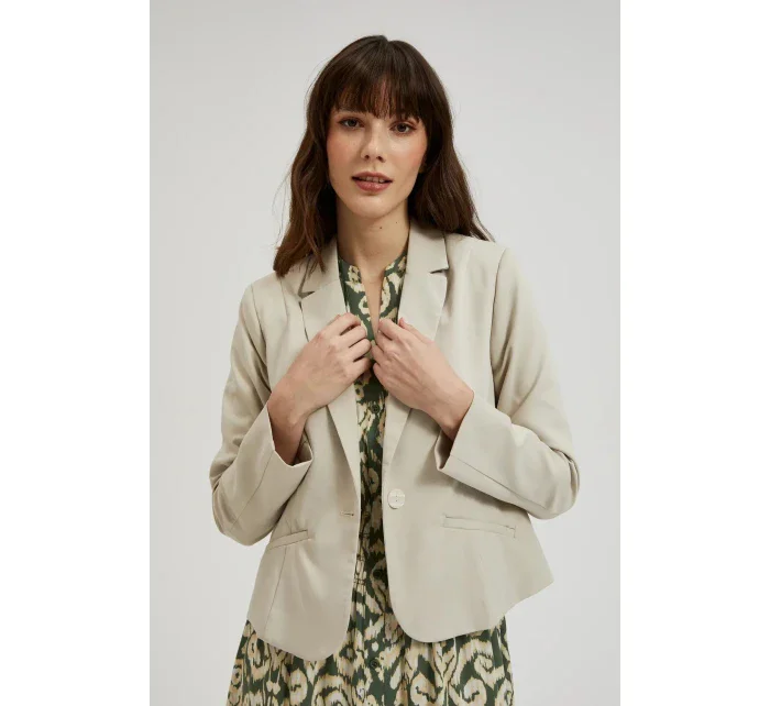 Dámska bunda L-MR-4310L Light beige - MOODO