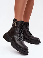 Dámska zateplená kožená pracovná obuv Big Star SS274452 black - BigStar