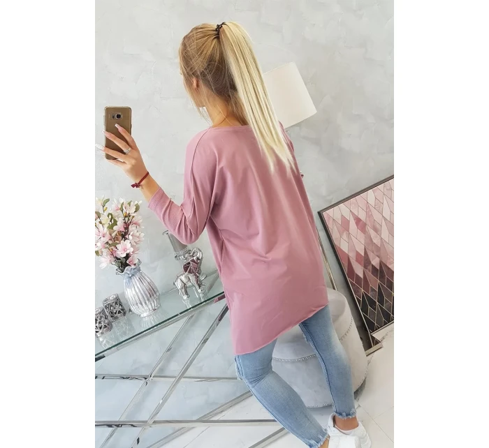 Oversize blúzka s potlačou dúhových pier tmavo ružová