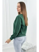 Mikina s potlačou tmavozelená