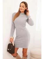 Dámské šaty s z měkké alpaky šedá model 21314696 - K-Fashion