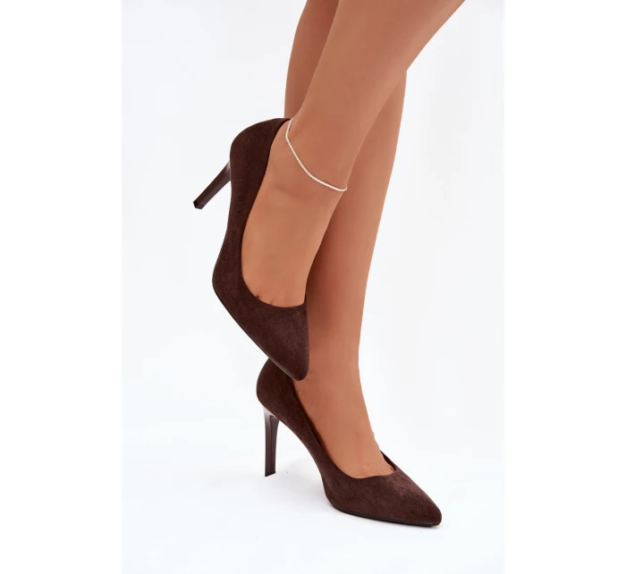 Eko semišové lodičky Sergio Leone 1336 čokoládové