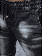 Pánske čierne džínsové tepláky Dstreet UX4040