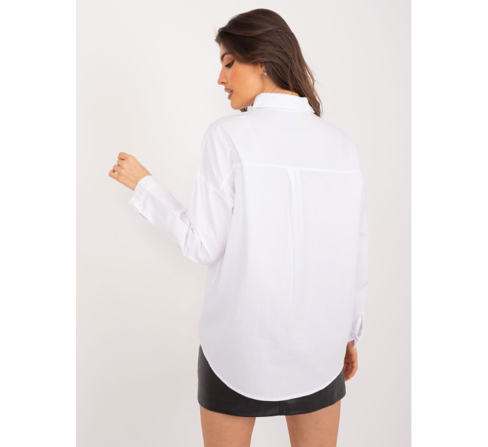 Biela oversize košeľa so zapínaním na gombíky