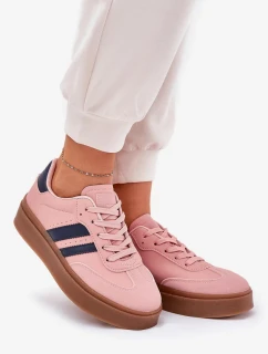 Dámske tenisky na platforme z ekokože Ediriella - ružové