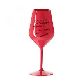 model 22168052 červená nerozbitná sklenice na víno 470 ml - Giftela