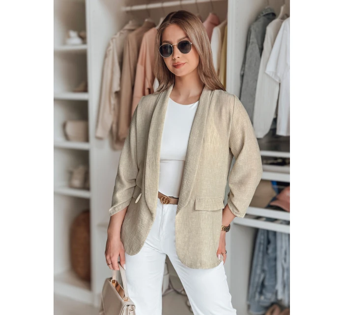 Dámska nadrozmerná bunda SOFT LOVE svetlohnedá FashionStreet PY0133 Dámska nadrozmerná bunda SOFT LOVE svetlohnedá FashionStreet PY0133