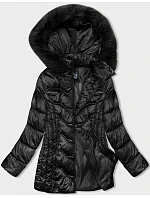 Černá zimní bunda s odepínací kapucí model 21246719 - S'WEST Černá zimní bunda s odepínací kapucí model 21246719 - S'WEST