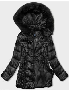 Černá zimní bunda s odepínací kapucí model 21246719 - S'WEST