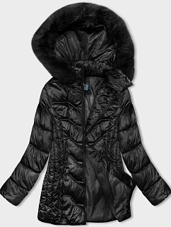Černá zimní bunda s odepínací kapucí model 21246719 - S'WEST